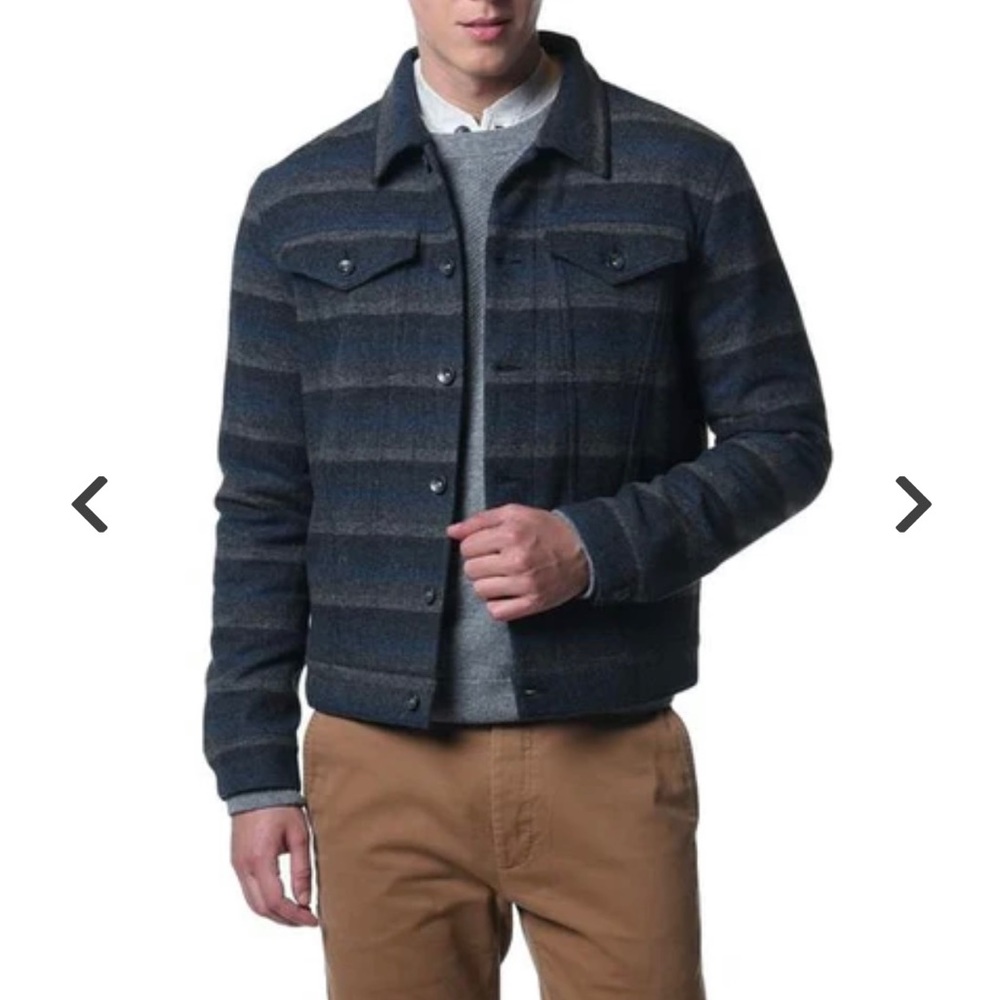 Grayers Alta Wool Flannel Denim Shirt Jacket - M